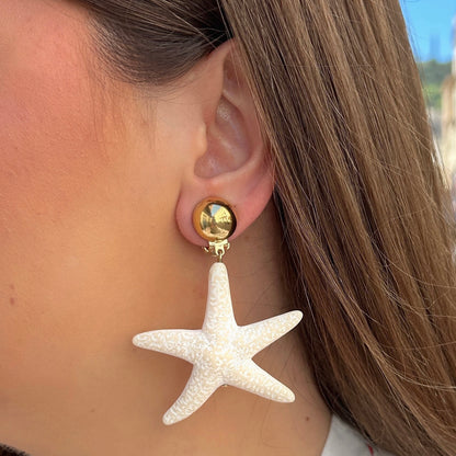 Boucles étoile de mer ivoire bijou femme été Francine Bramli