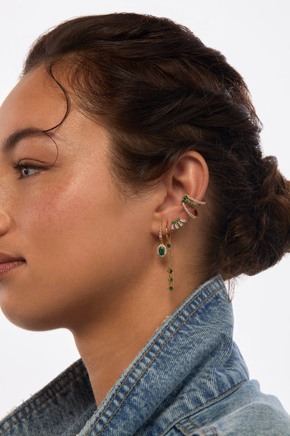 Boucles Green Dynasty Mya Bay portées en accumulation
