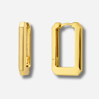 Boucles Groove Mya Bay dorées rectangulaires