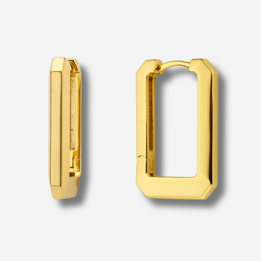 Boucles Groove Mya Bay dorées rectangulaires
