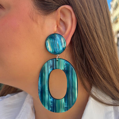 Boucles Habanero Turquoise Francine Bramli Paris à clip