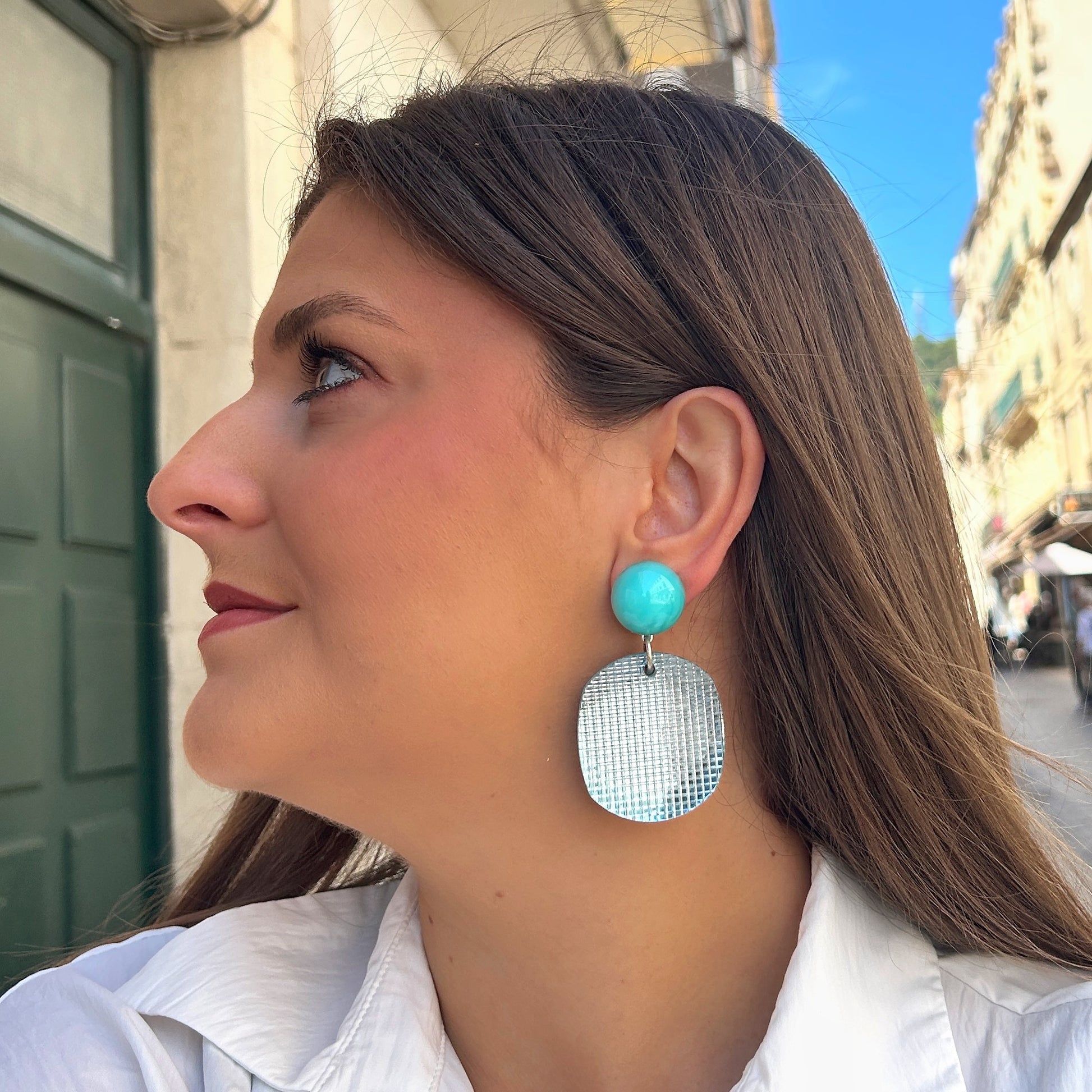 Boucles Iceberg Bleu Francine Bramli Paris