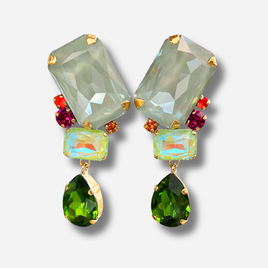 Boucles Iseria Multi Crézus boucles d’oreilles pierres multicolores