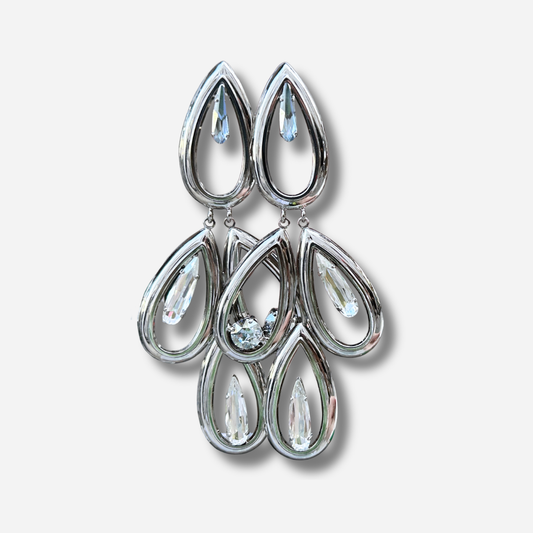Boucles Izeria Silver Crézus boucles d’oreilles argent cristaux