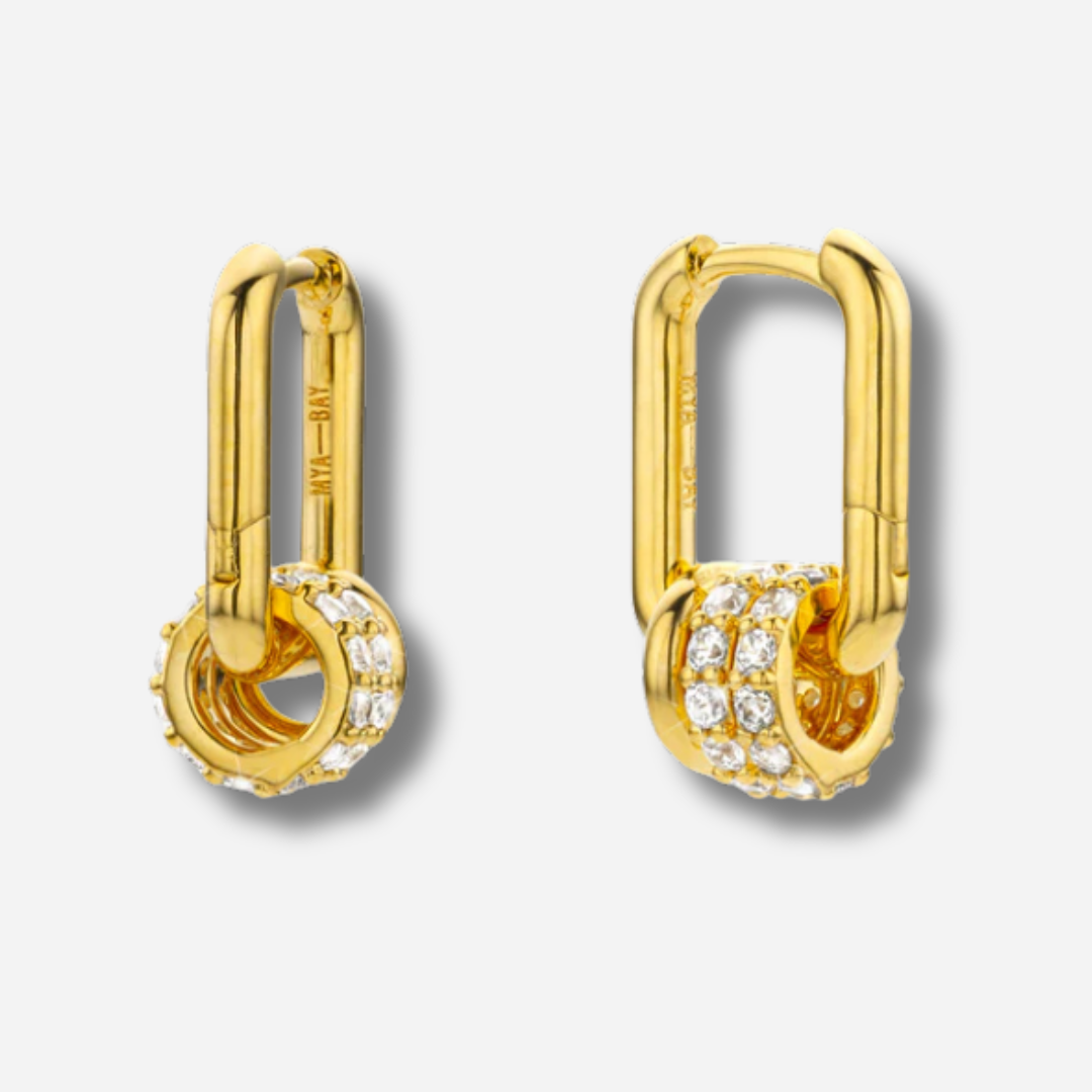 Boucles Jazzy Rock Mya Bay dorées avec zirconiums
