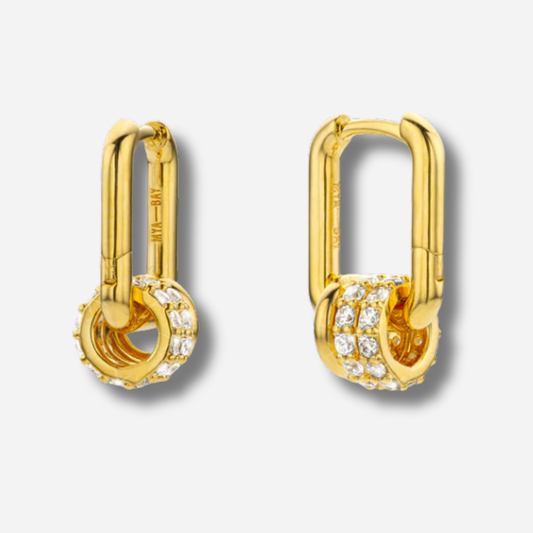 Boucles Jazzy Rock Mya Bay dorées avec zirconiums