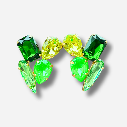 Boucles d’oreilles Jinea Cactus clip Crézus vert fluo