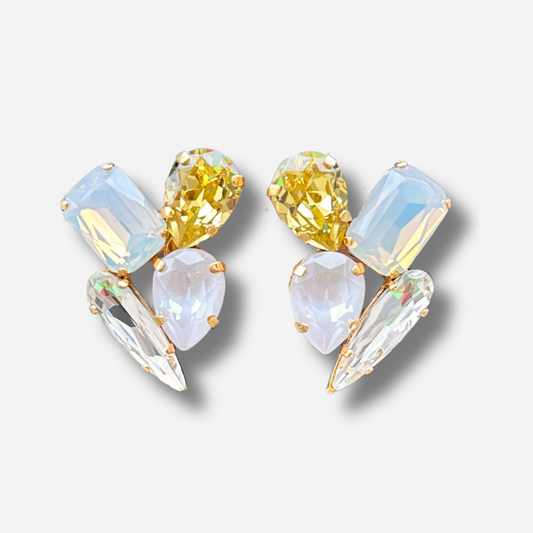 Boucles Jinea Vanille Crézus jaune et blanc irisé