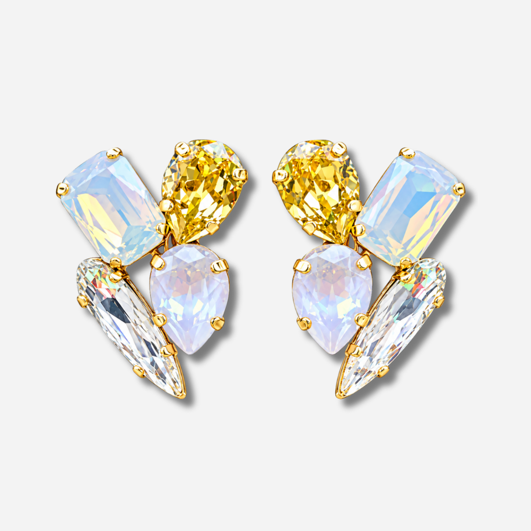 Boucles Jinea Vanille Crézus jaune et blanc irisé