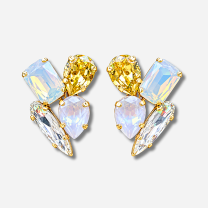 Boucles Jinea Vanille Crézus jaune et blanc irisé
