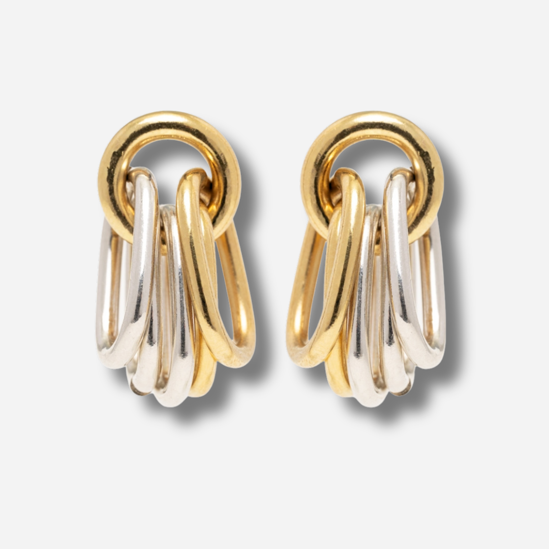 Boucles Klik Oval Sigal anneaux ovales dorés argent