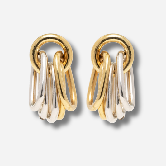 Boucles Klik Oval Sigal anneaux ovales dorés argent