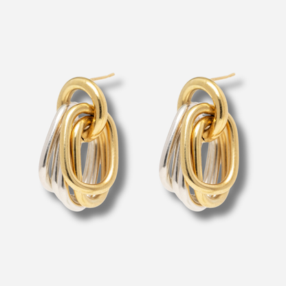 Boucles d’oreilles Klik Oval Sigal doré et argent