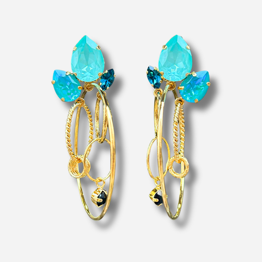 Boucles d’oreilles Koena Bora clip Crézus turquoise