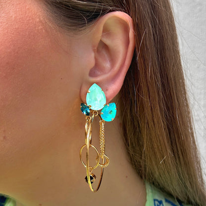 Boucles d’oreilles Koena Bora clip Crézus turquoise