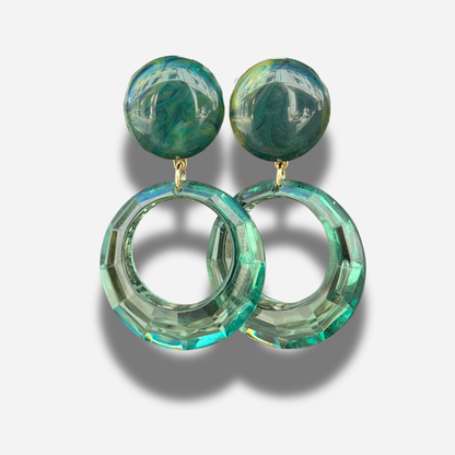 Boucles Lana XS Vert Francine Bramli Paris à clip