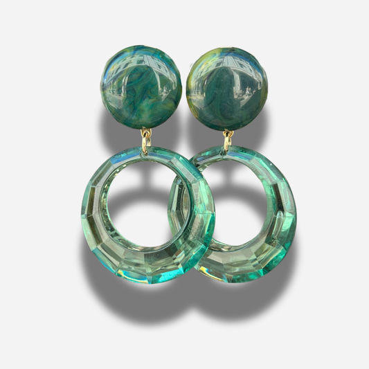 Boucles Lana XS Vert Francine Bramli Paris à clip