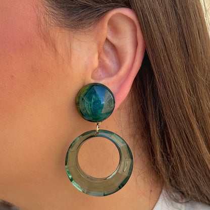 Boucles Lana XS Vert Francine Bramli Paris à clip