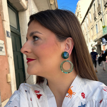 Boucles Lana XS Vert Francine Bramli Paris à clip