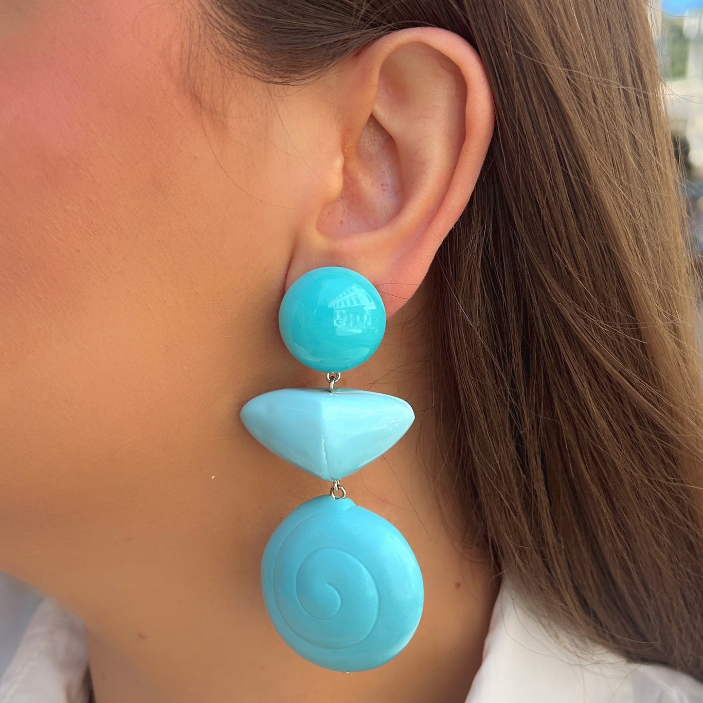 Boucles Lexa Turquoise Francine Bramli Paris à clip