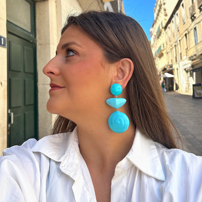 Boucles Lexa Turquoise Francine Bramli Paris à clip