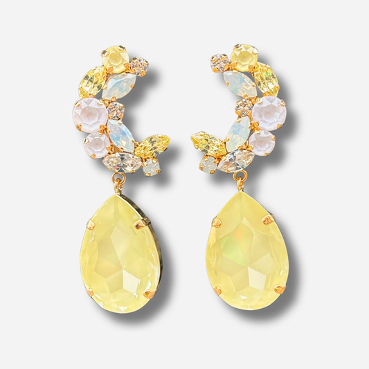 Boucles Lunea Vanille Crézus jaune pastel goutte