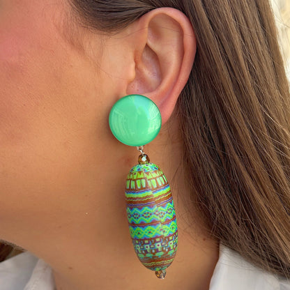 Boucles ethniques turquoise Francine Bramli Paris
