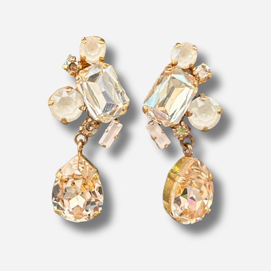 Boucles Lurena Nude Crézus boucles d’oreilles cristaux champagne