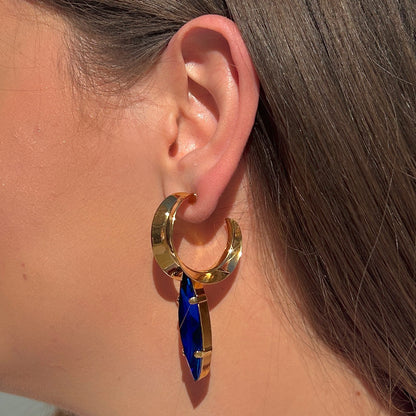 Boucles d’oreilles Lustra Azur Crézus pierre bleu azur