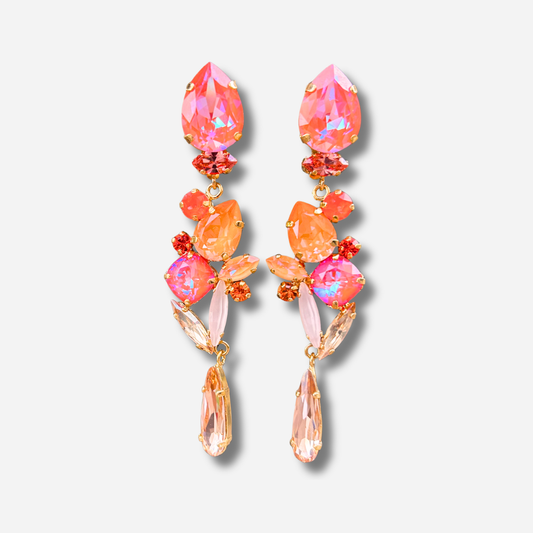 Boucles Lyssia Mango Crézus boucles d’oreilles orange rose