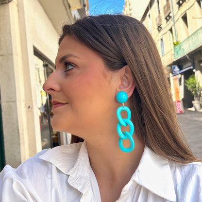 Boucles Maillons Turquoise Francine Bramli Paris