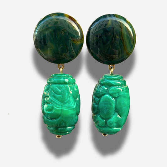 Boucles vert émeraude Francine Bramli Paris