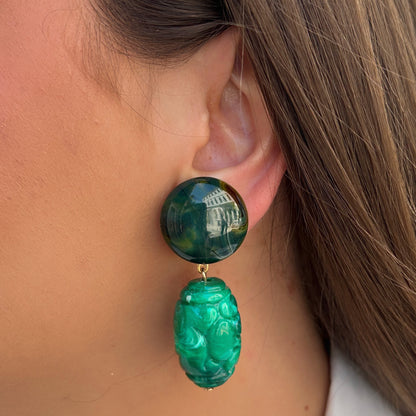 Boucles vert émeraude Francine Bramli Paris