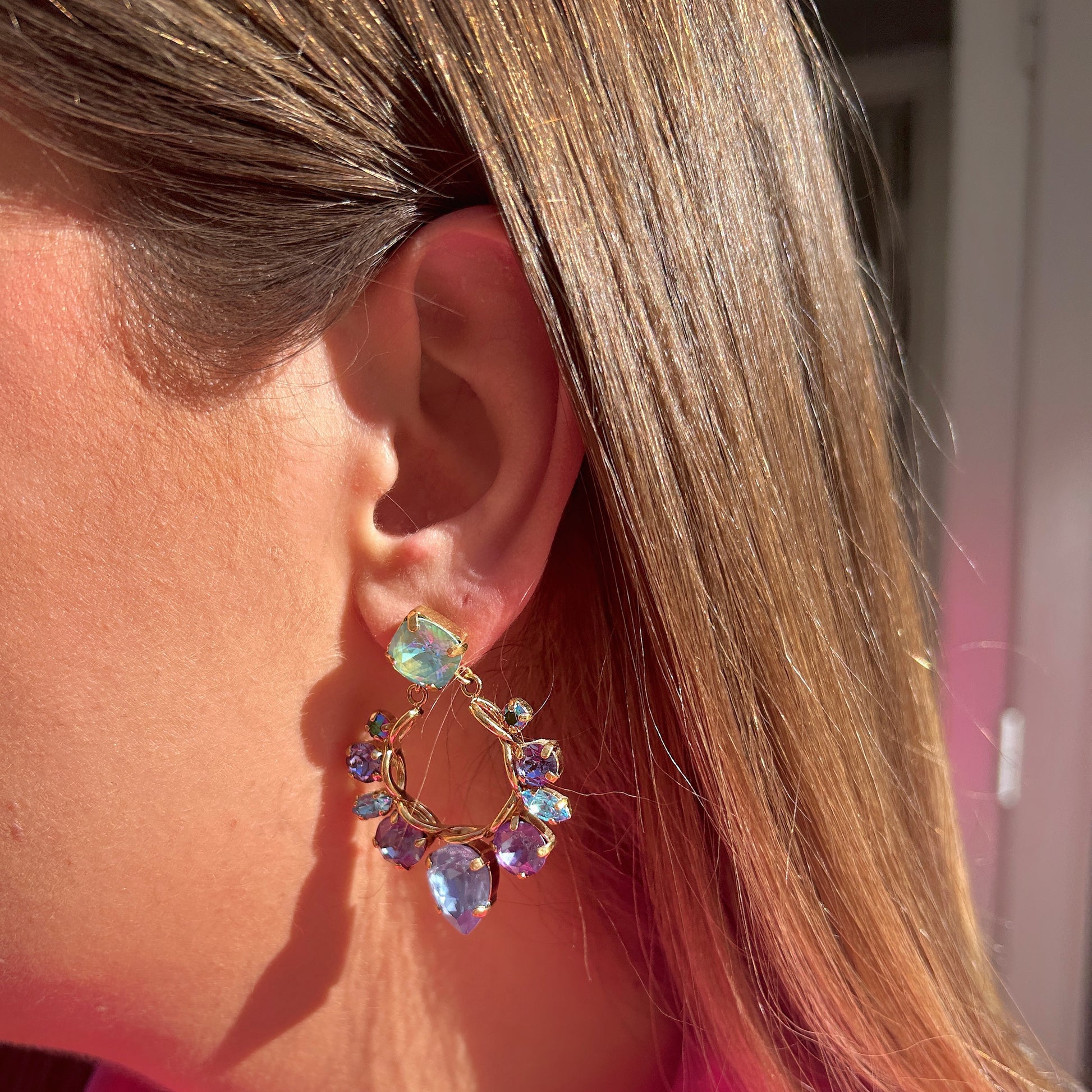 Boucles Naelia Lavande portées Crézus
