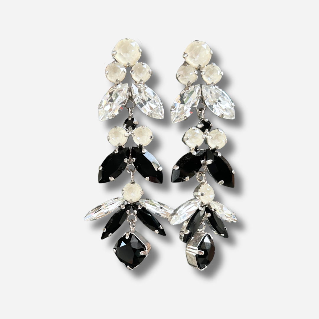 Boucles Ophea Silver Black Crézus boucles d’oreilles noir et argent