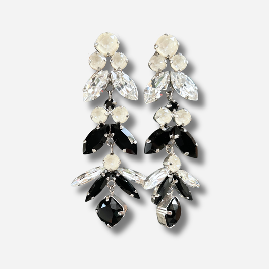 Boucles Ophea Silver Black Crézus boucles d’oreilles noir et argent