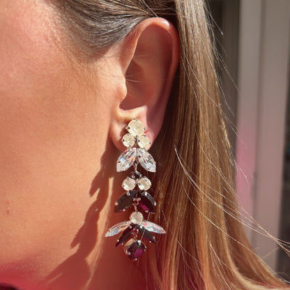 Boucles d’oreilles Ophea Silver Black Crézus cristaux noirs