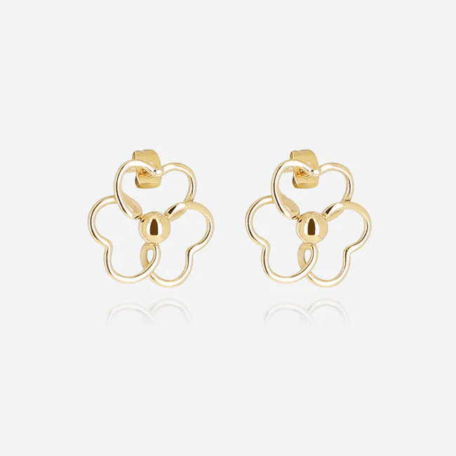 Boucles d’oreilles Albino ZAG en acier inoxydable doré en forme de fleur ajourée