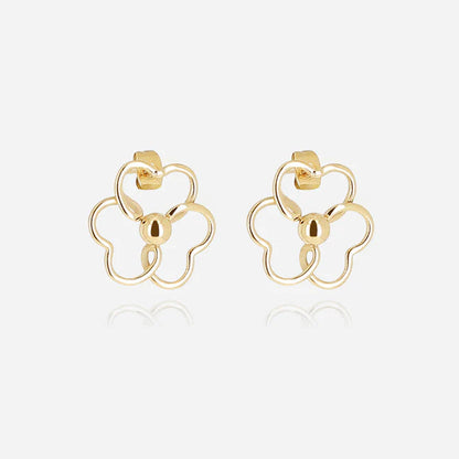 Boucles d’oreilles Albino ZAG en acier inoxydable doré en forme de fleur ajourée
