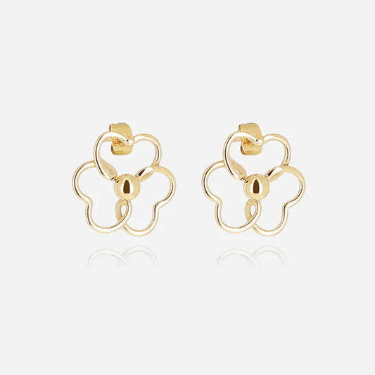 Boucles d’oreilles Albino ZAG en acier inoxydable doré en forme de fleur ajourée