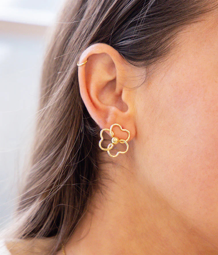 Boucles d’oreilles Albino ZAG en acier inoxydable doré en forme de fleur ajourée