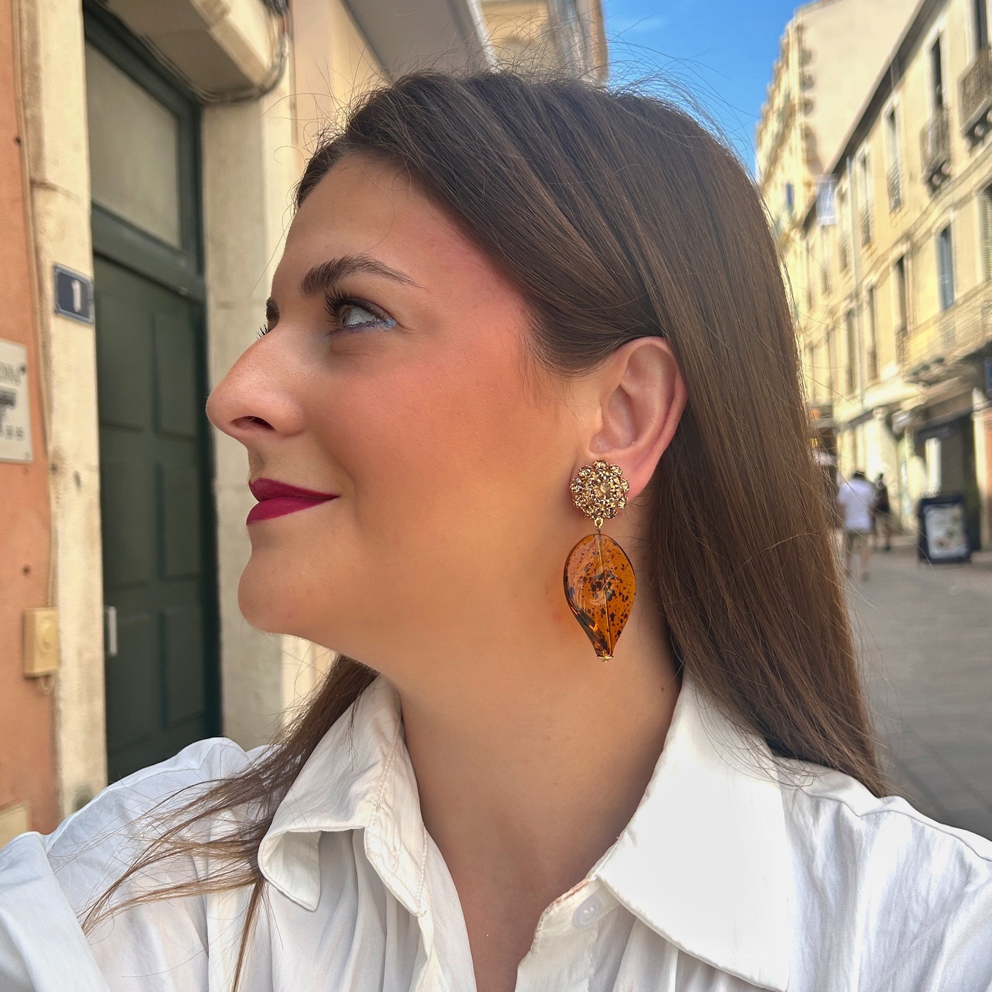 Boucles d’oreilles Aurore Ambre Francine Bramli Paris

