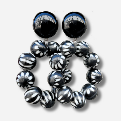 Boucles d’oreilles Bastille Noir et Blanc Francine Bramli Paris
