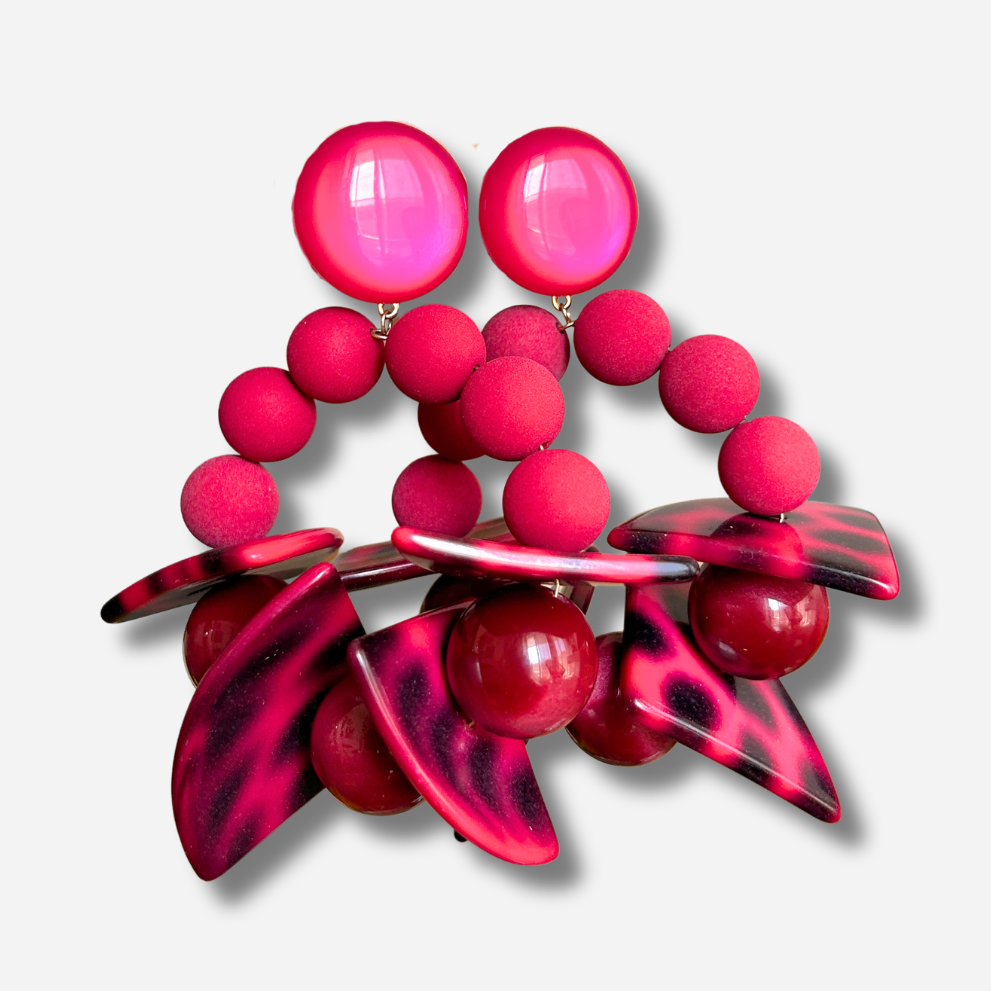 Boucles d’oreilles Bastille XL Bordeaux Francine Bramli Paris
