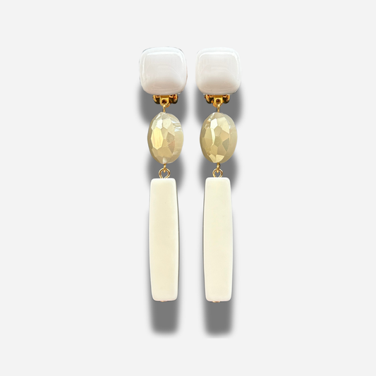 BOUCLES D'OREILLES - BATON BLANC XS