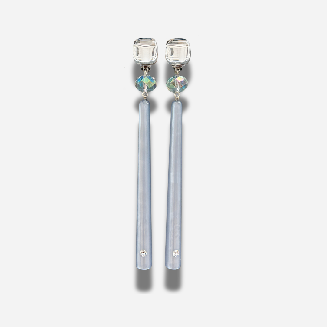 Boucles Bâton Silver XL Francine Bramli Paris à clip