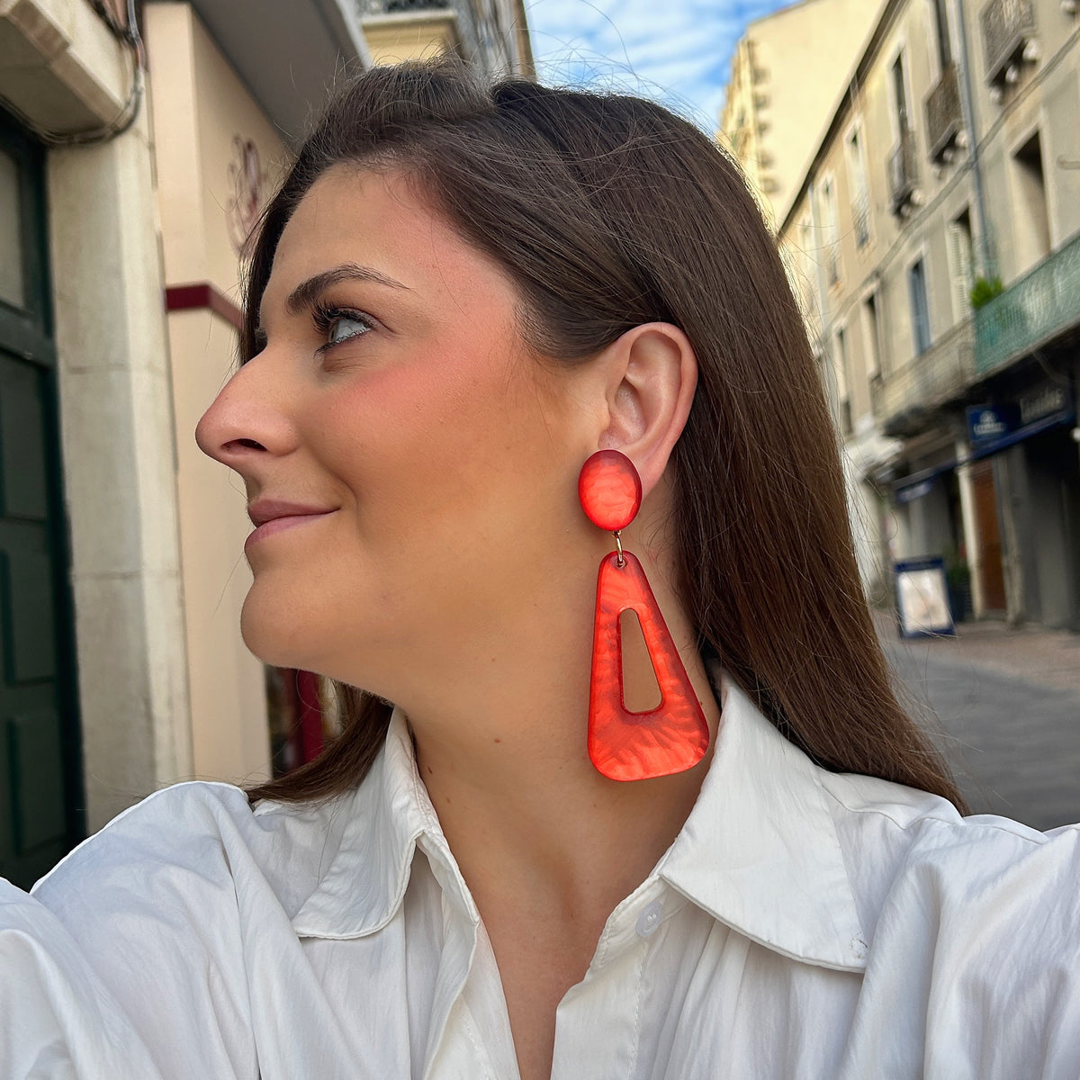 Boucles d’oreilles Bermuda Rouge Francine Bramli Paris – Divinity Sète