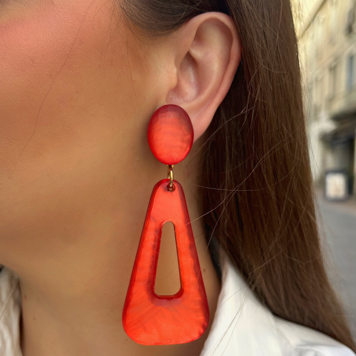 Boucles d’oreilles Bermuda Rouge Francine Bramli Paris – Divinity Sète