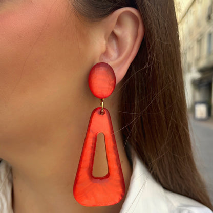 Boucles d’oreilles Bermuda Rouge Francine Bramli Paris – Divinity Sète