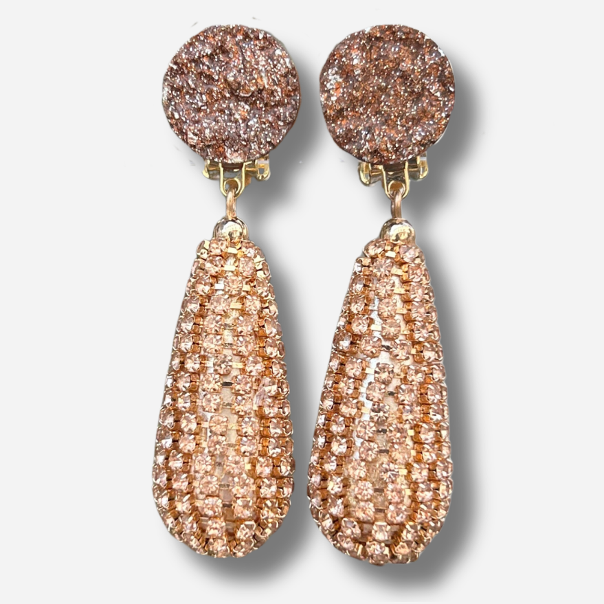 Boucles d’oreilles Brinco Bronze à strass Francine Bramli Paris

